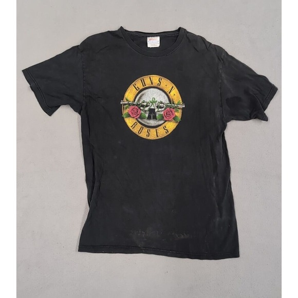 Guns N Roses Shirt Size M Vintage Concert Hanes Heavyweight Tag Black T-Shirt - Picture 1 of 16